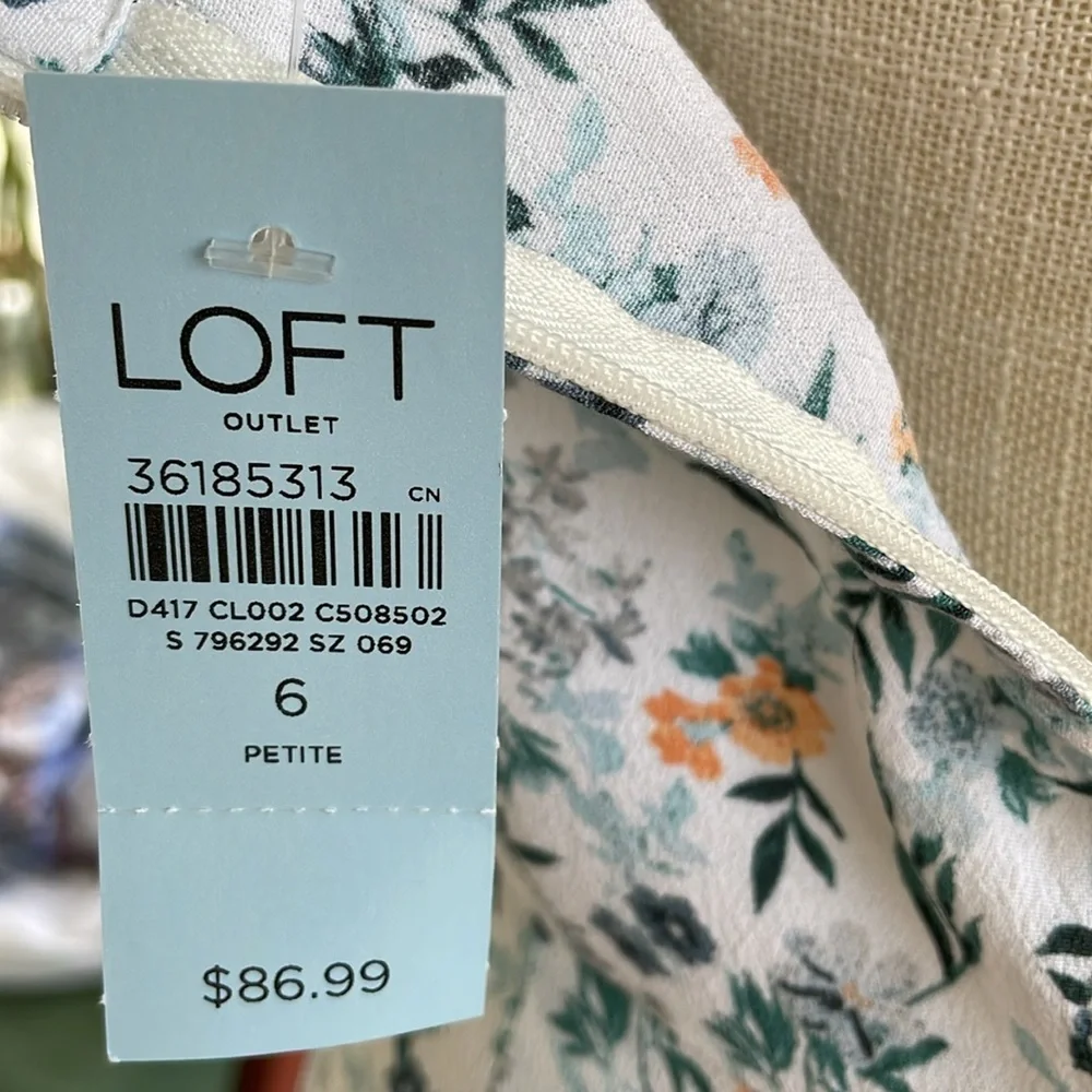 LOFT Floral Print Women's Midi Dress - Picture 4 of 8